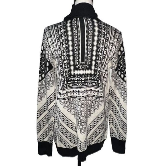 Staring At Stars Womens Open Front Knit Cardigan Black & White Geometric Size S - Picture 2 of 12